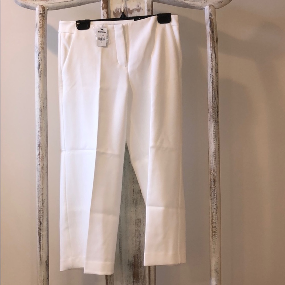 Express white cropped pants
